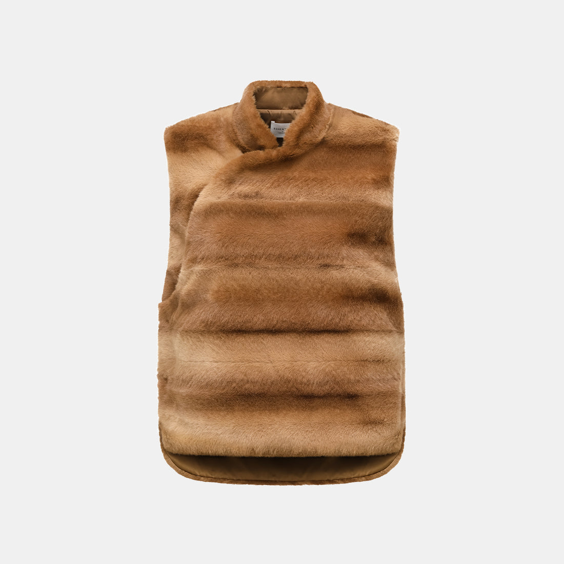 "Imperial Gala" Tech Fur Chinese Style Vest - Platinum Beige