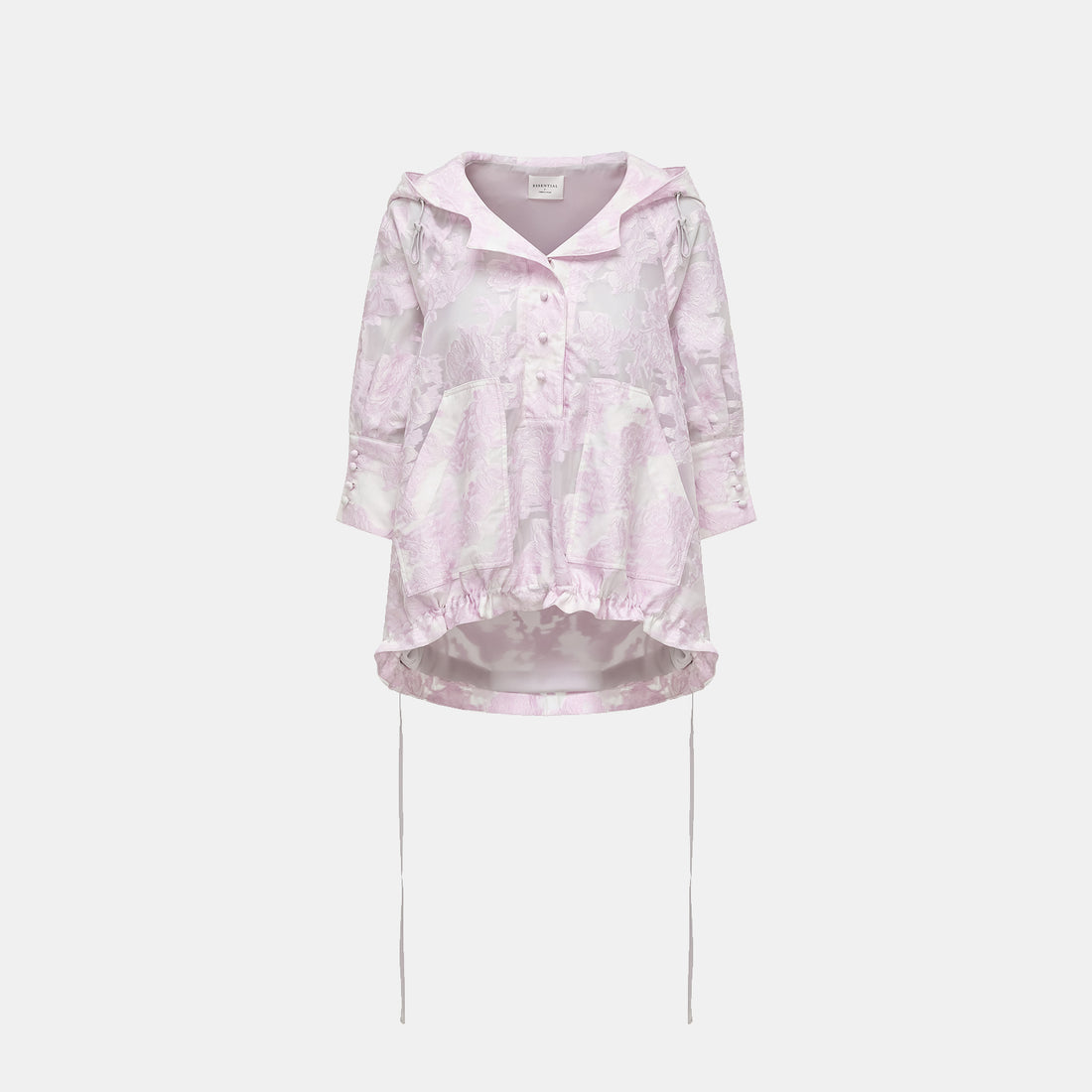 "Spring Outing" Jacquard Hooded Drawstring Top - Lotus Fragrance