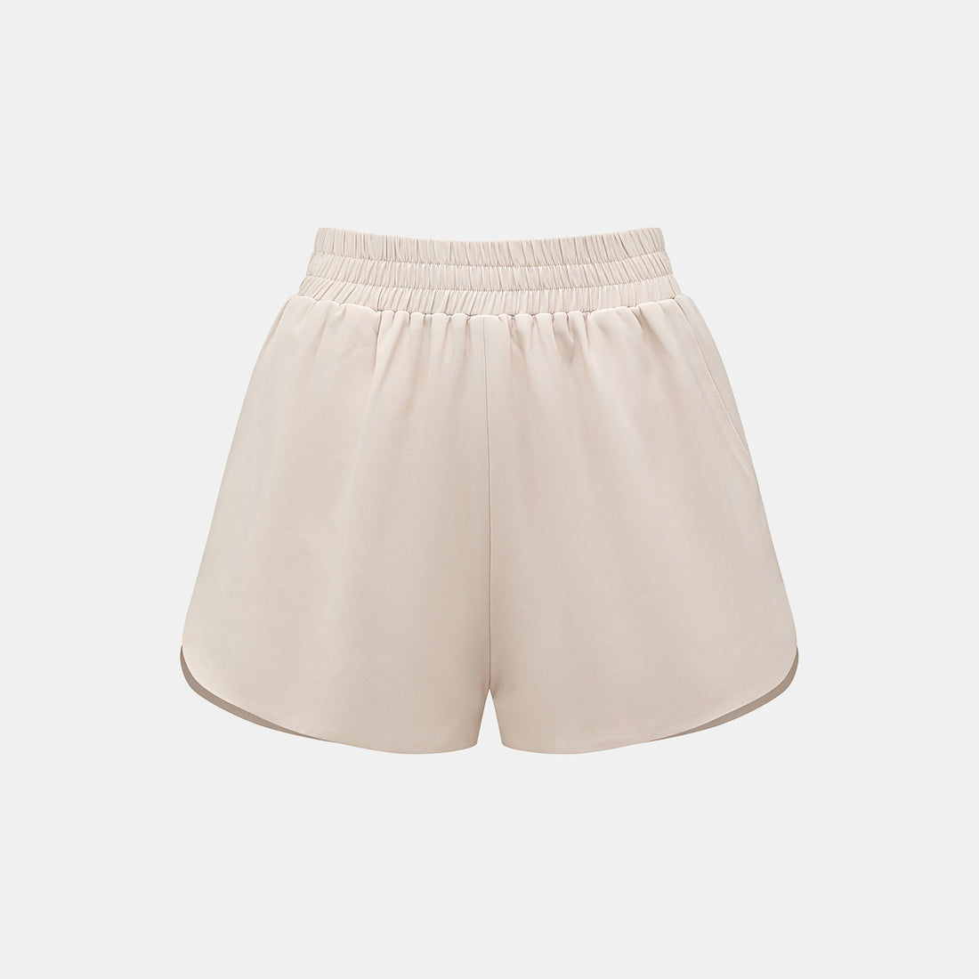 "Easy-go Chic" Textured Acetate Blazer/Shorts Set—Beige
