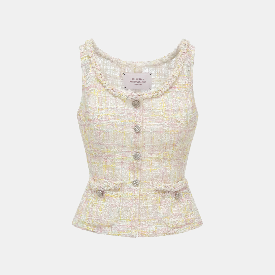 "Quiet Mastery." Lace vest made with special craftsmanship from top French craft workshop