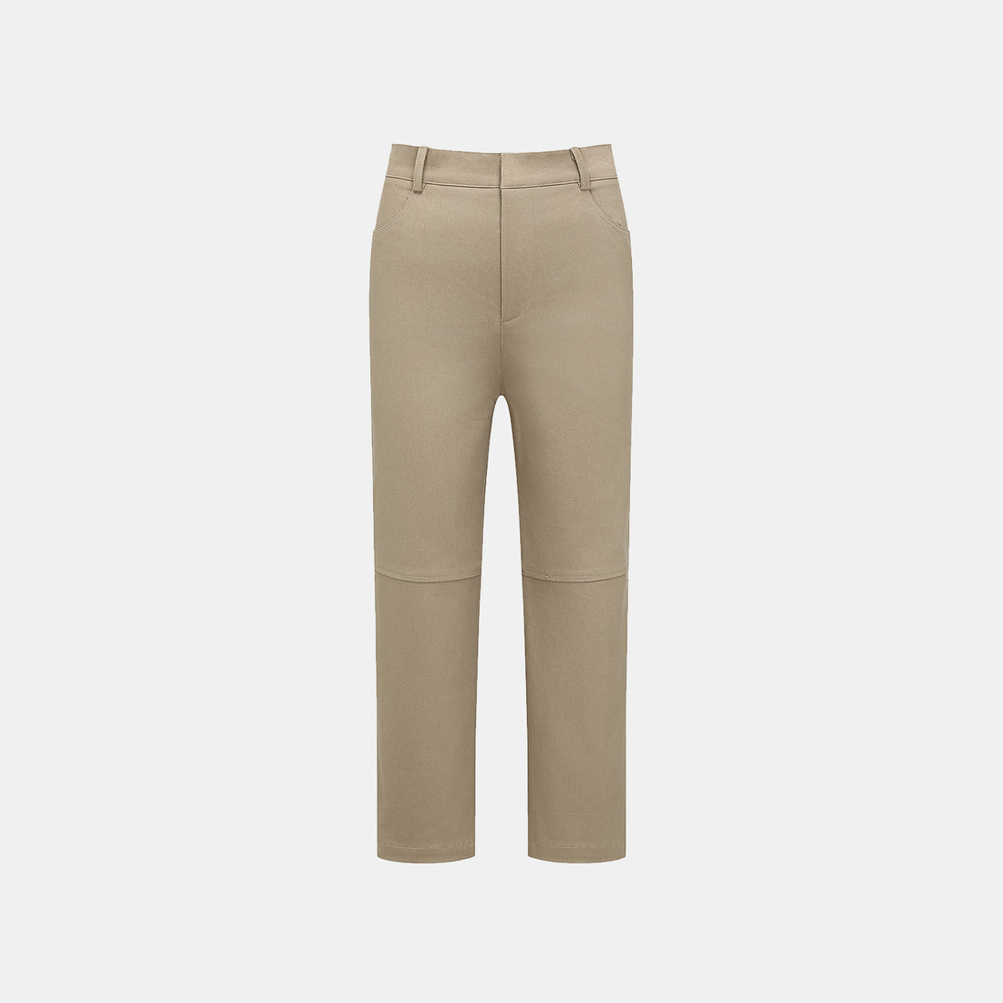 "Easy-go Chic" Premium High Stretch Cotton Denim Cropped Pants - Khaki