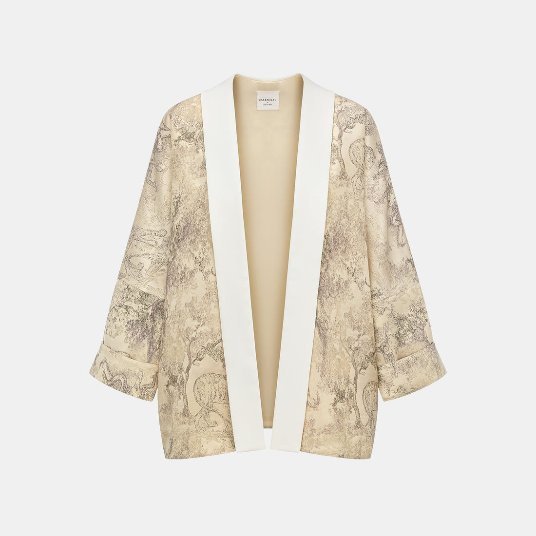 "Imperial Garden Teatime" embroidered silk and wool shawl - green