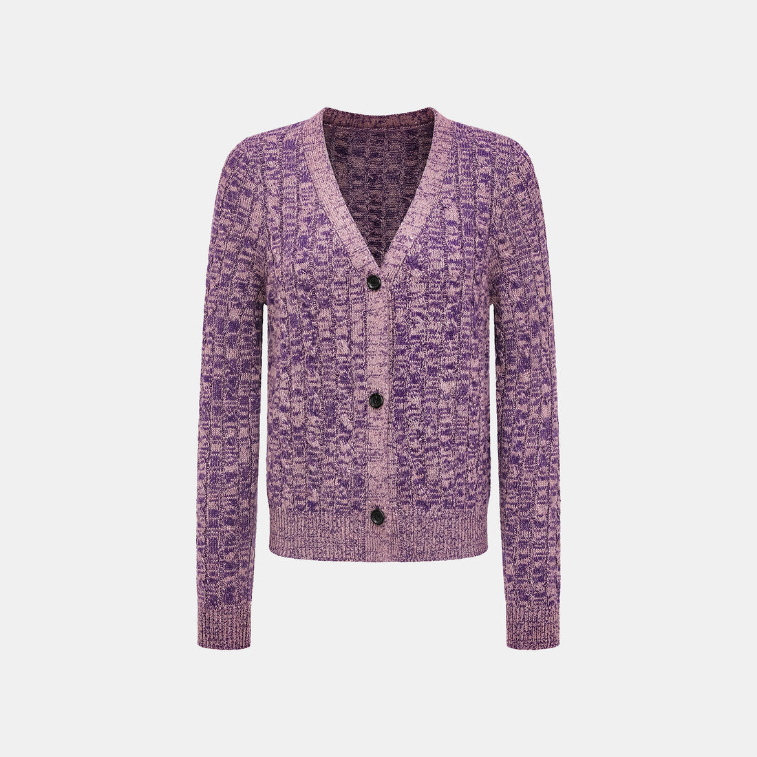 "Winter diary." 100% Cashmere Sequined Cable Knit Cardigan—Charm