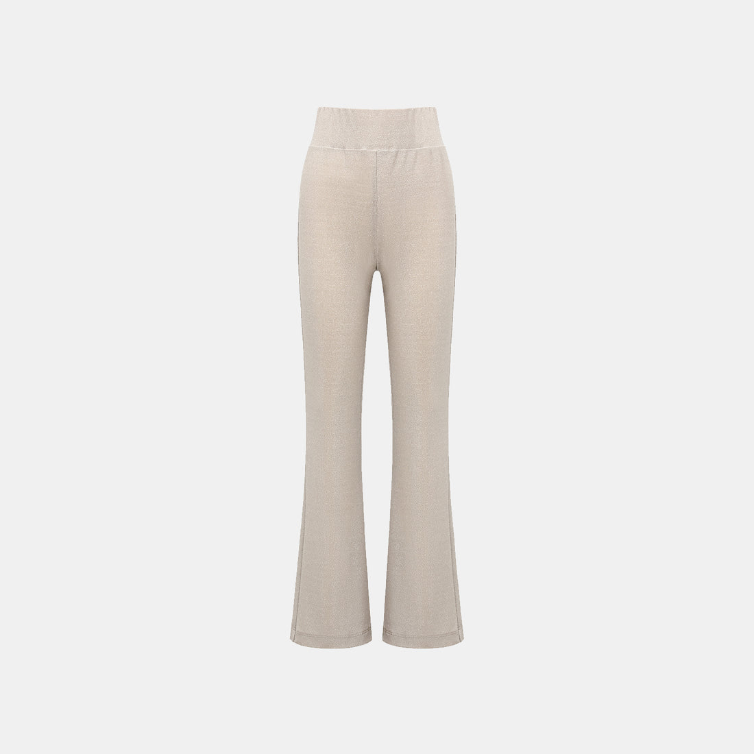 "Easy-go Chic" Silver Weave Elastic Fit Flare Pants - Nude