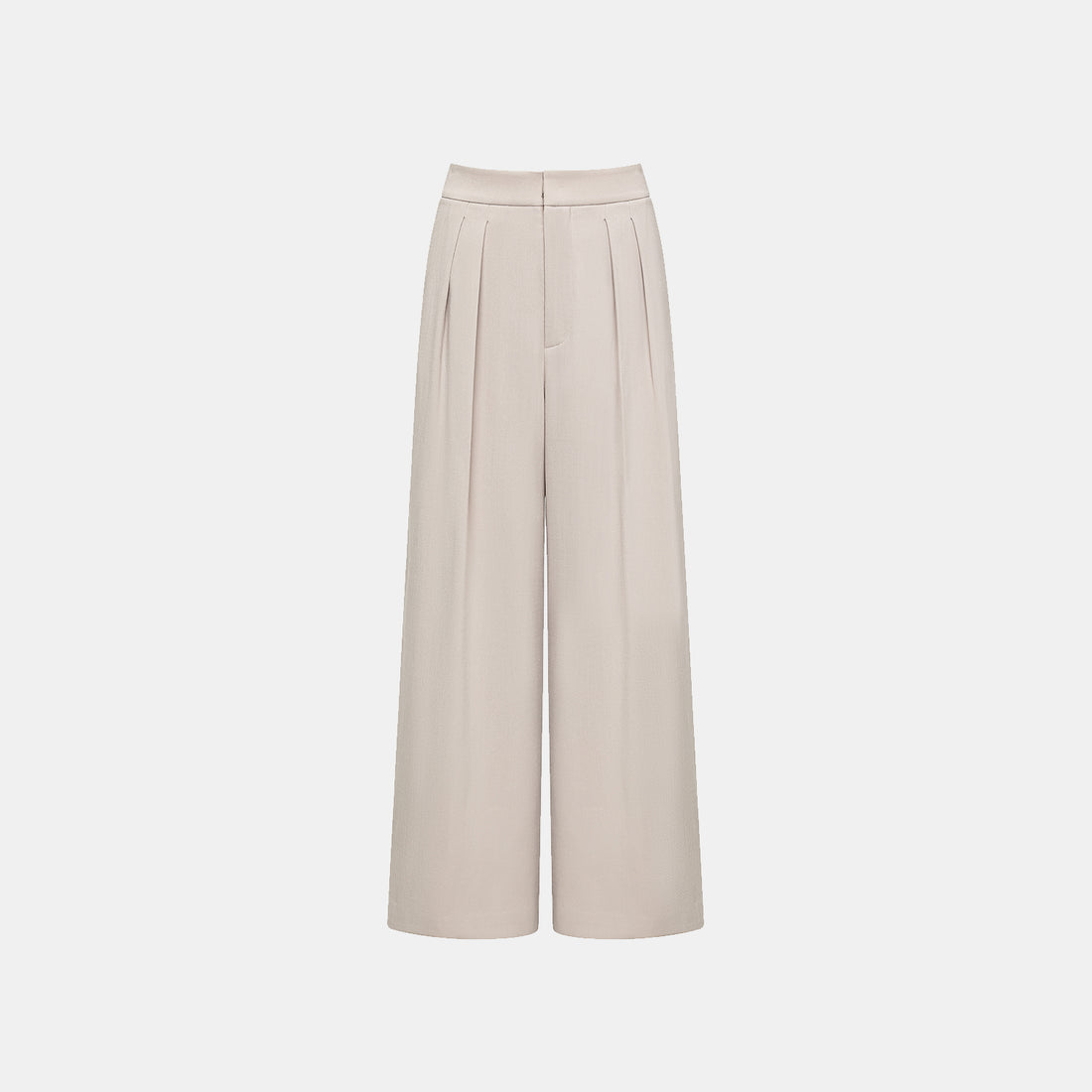 "Autumn Diary" Korean super stretch drape texture fabric special cut wide leg trousers - gray and white