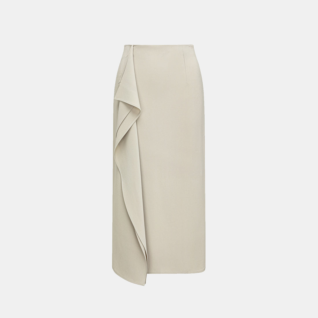 'Daytime Elegance' Textured Acetate Special Cut Pencil Skirt - Off-White