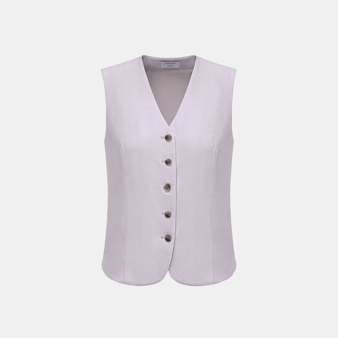 "Speak Sleek" Luxury Lightweight Linen Texture Acetate Tie-Strap Suit Vest—Lilac