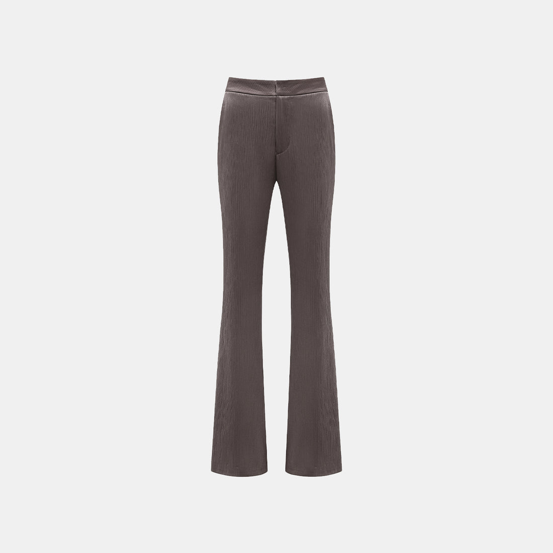 "Easy Go Chic" Korean pleated fabric flared pants - leather brown