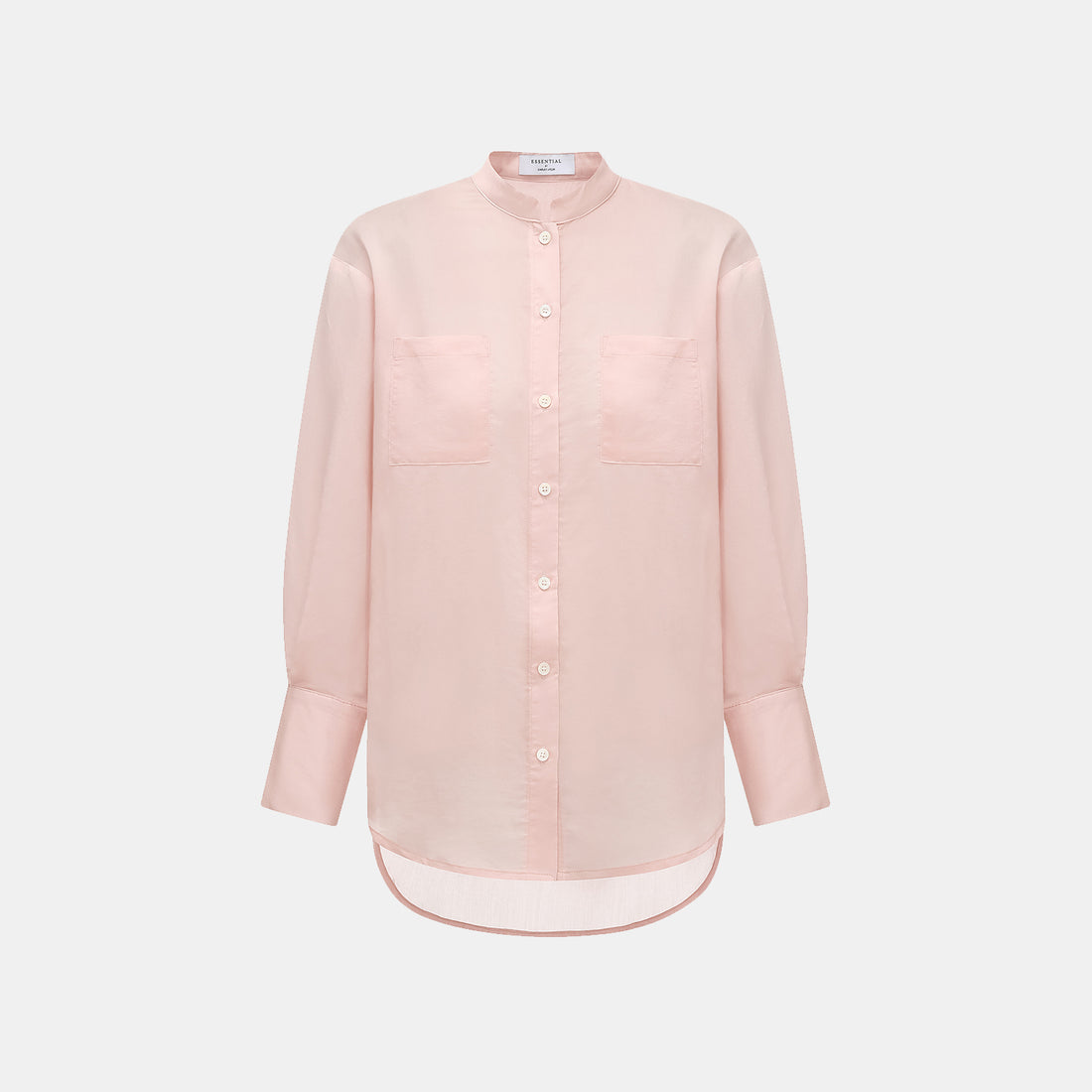 "Intellectual Moment" Tencel Satin Chiffon Oversized Shirt - Rose Pink