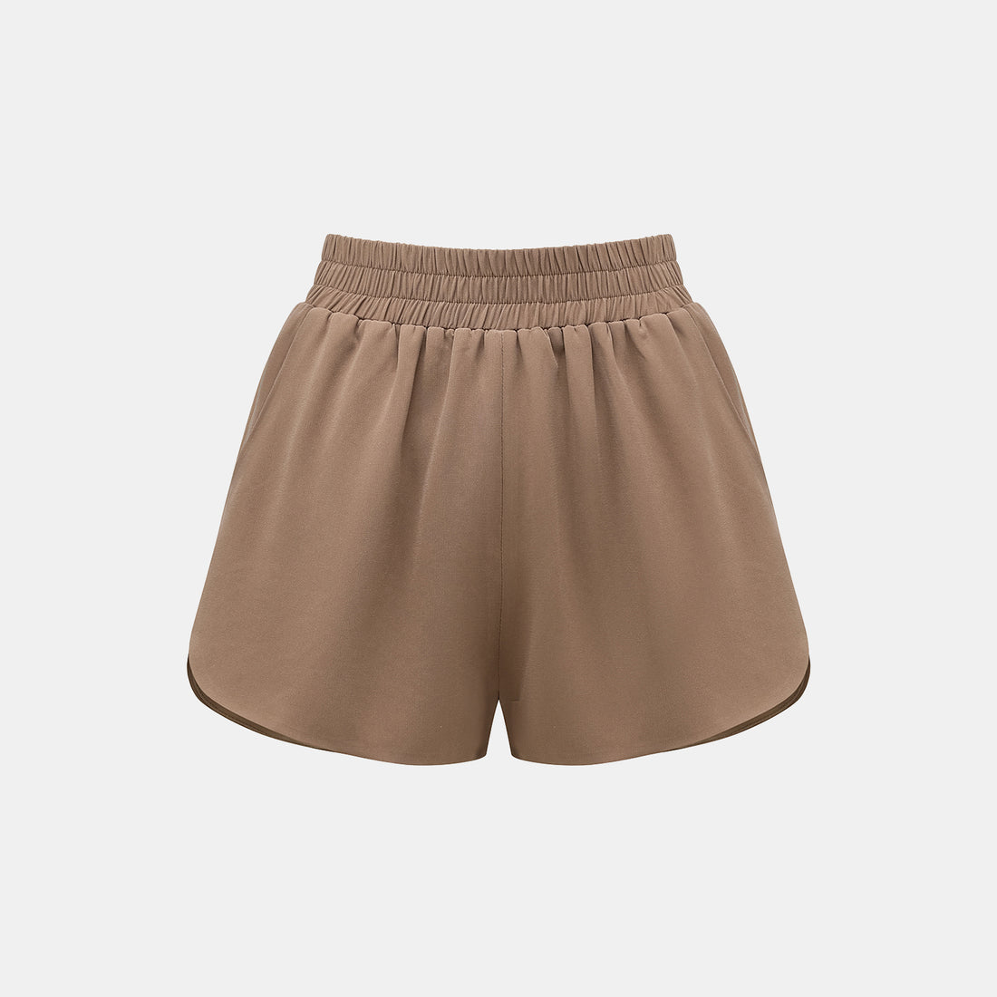 "Easy-go Chic" Textured Acetate Blazer/Shorts Set—Mocca