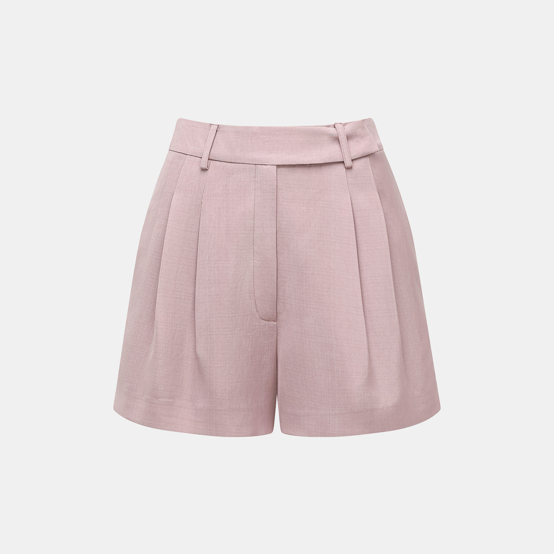 "Speak Sleek" Luxe Lightweight Hemp Textured Acetate Shorts—Pink