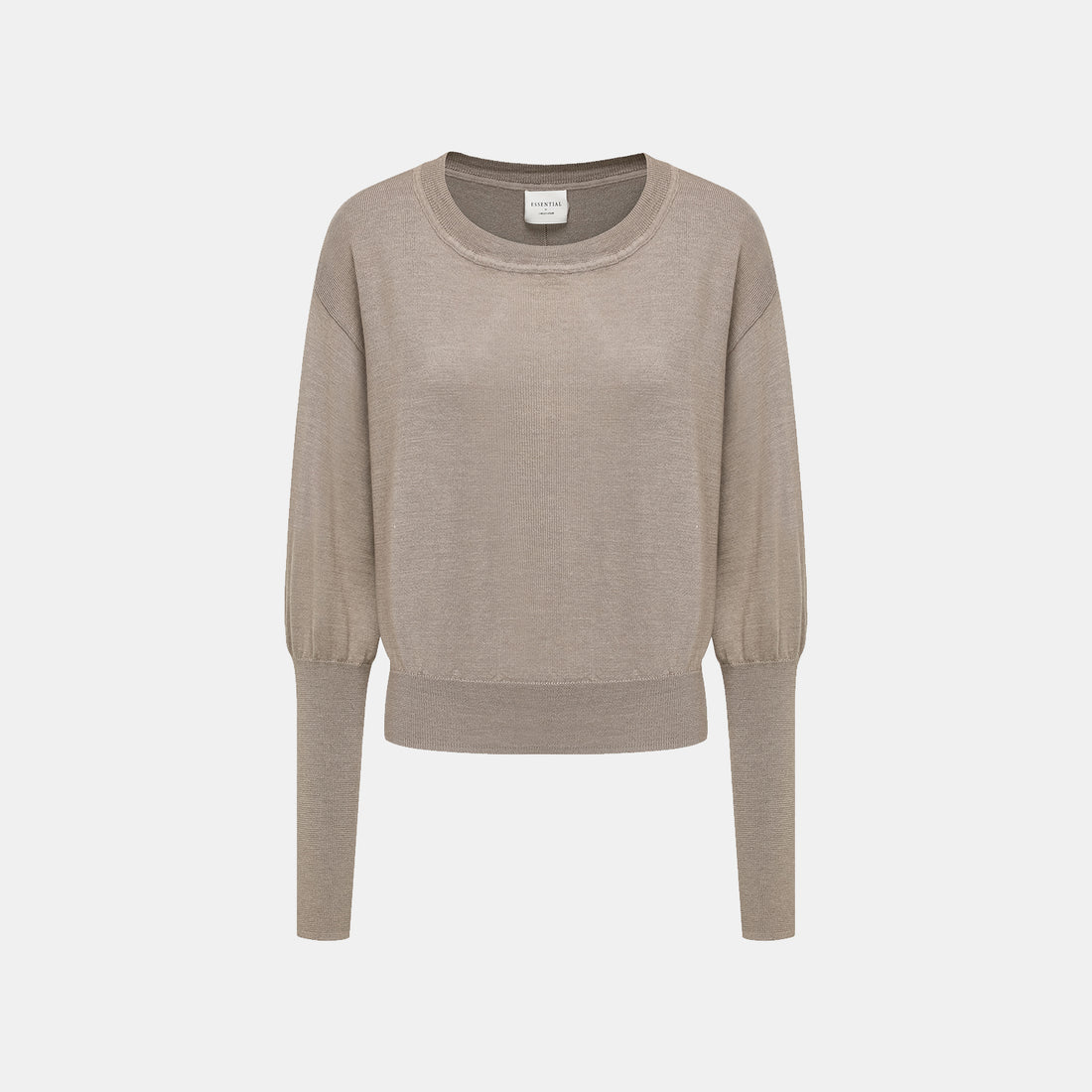 "Winter Diary" Silk Cashmere Knit Batwing Sleeve Knit Top - Brown
