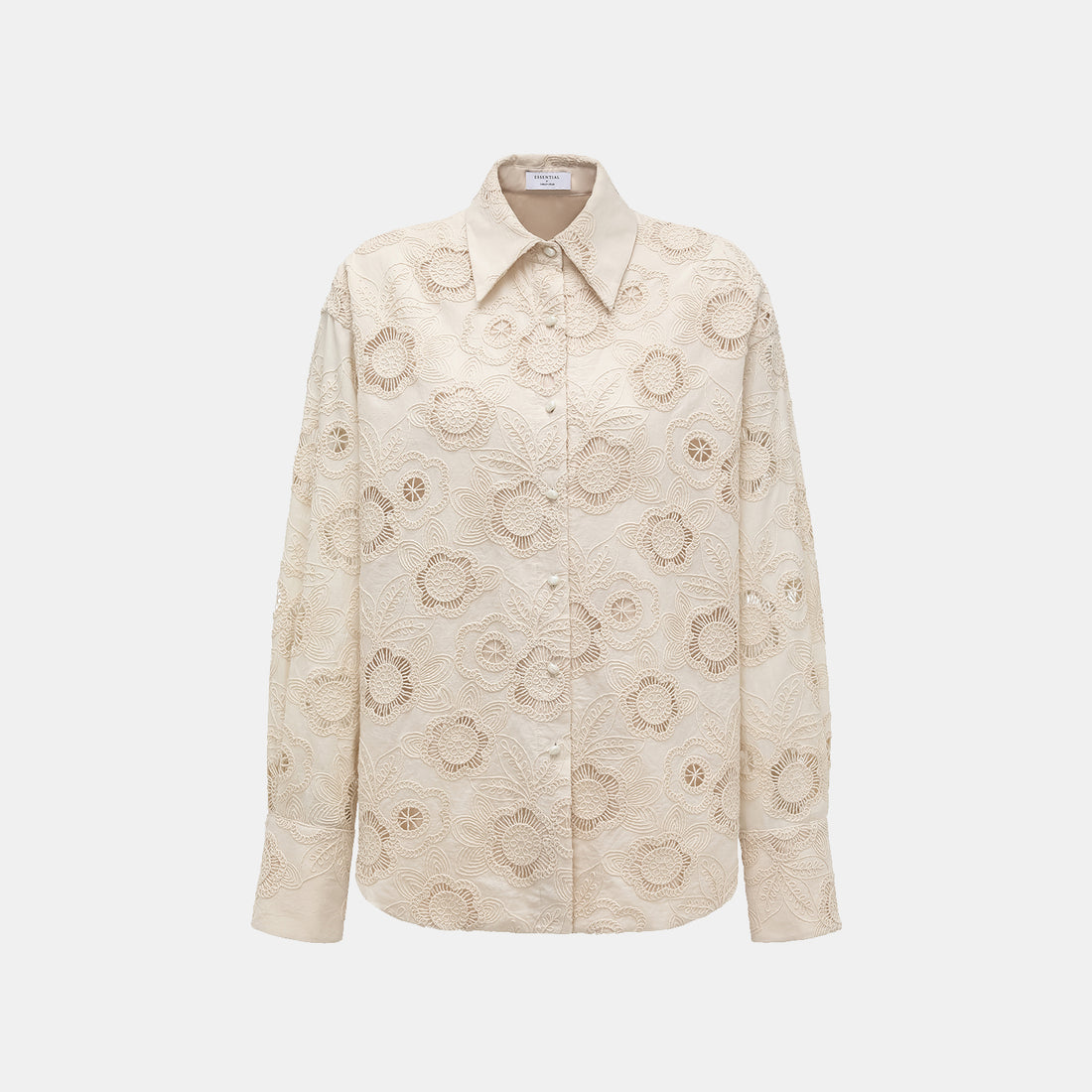 "Lazy and Pretty" Italian Lace Oversized Shirt