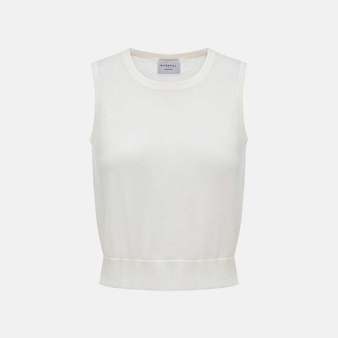 "Summer Diary" Cool Triacetate Cashmere Knit Vest—PURE