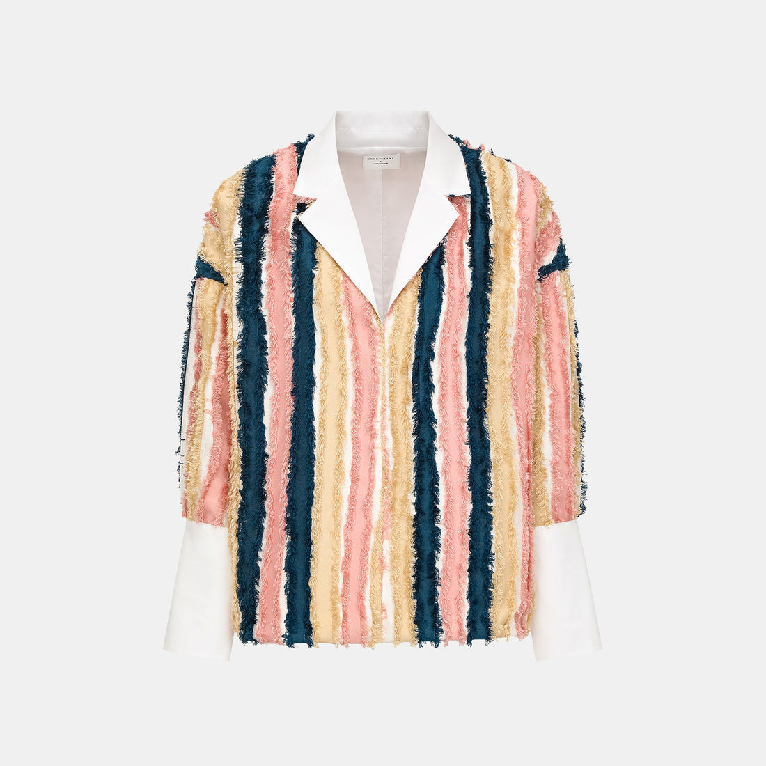 "Westminster Weekdays" Italian 3D patchwork fabric oversized shirt