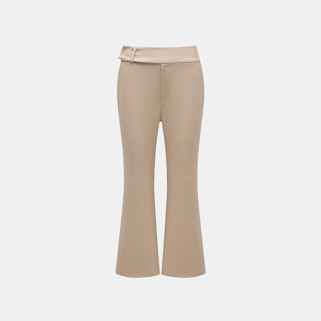 "Weekend at Monaco." Italian textured fabric flared pants - Taupe