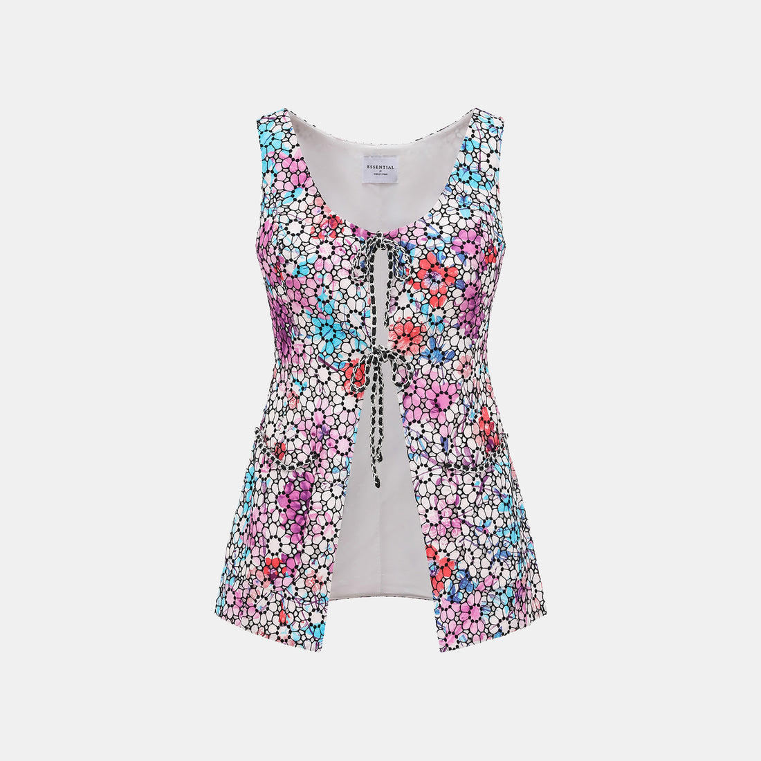"Brunch in Provence" Italian ink cotton lace lace vest vest - Qi Zi Meng Chun Lavender Reverie