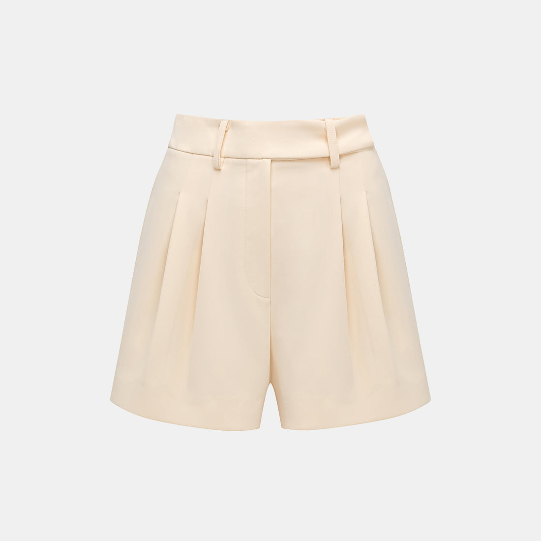 "Weekend at Monaco." Italian Textured Shorts—Beige