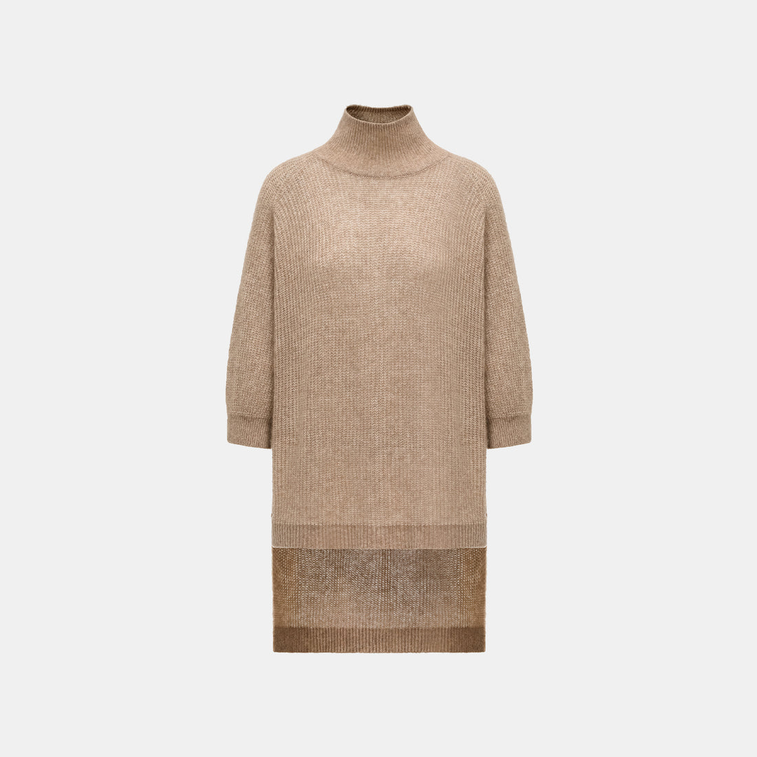 Autumn Diary Silk Cashmere Turtleneck Tunic—Earl Grey