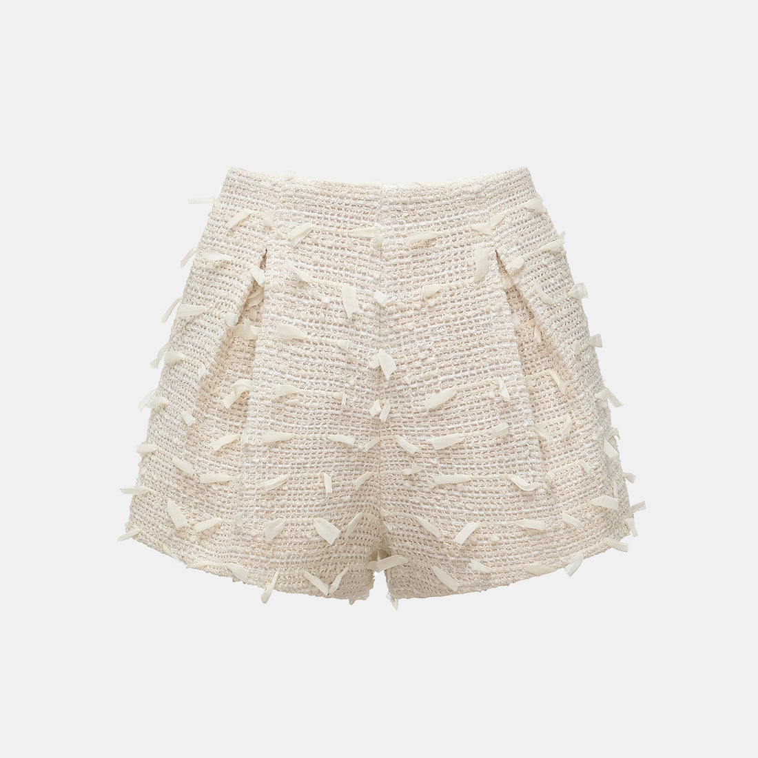 "Spring" Light Tweed Shorts - Tea White Listening to the Wind