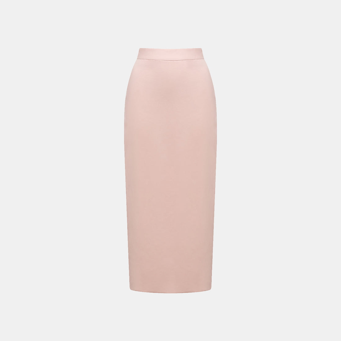 "Intellectual Moment" Tencel Satin Chiffon Pencil Skirt - Rose Pink