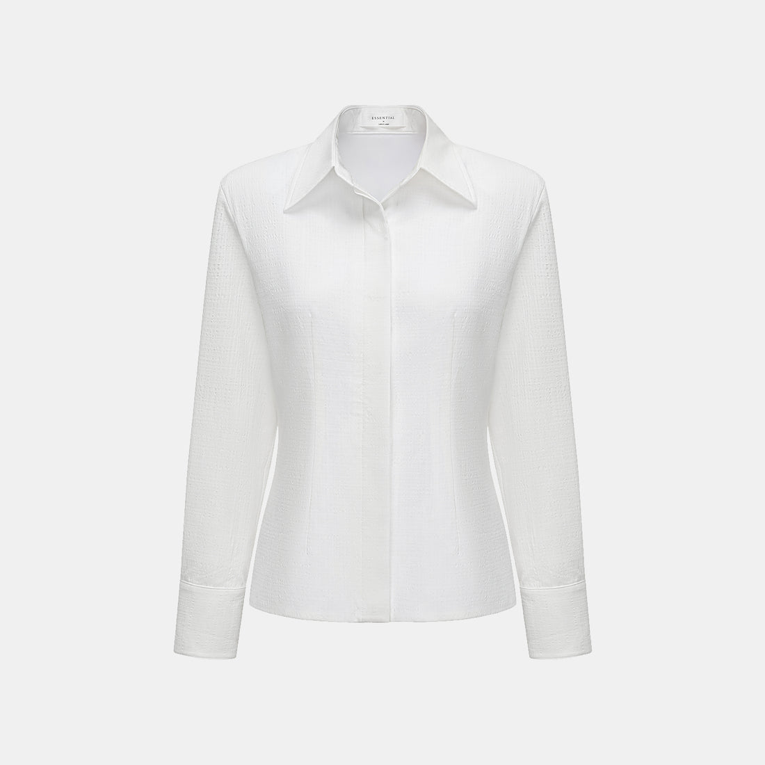 "Easy go Chic" Waffle Shoulder Pad Shirt/Shorts Set - White