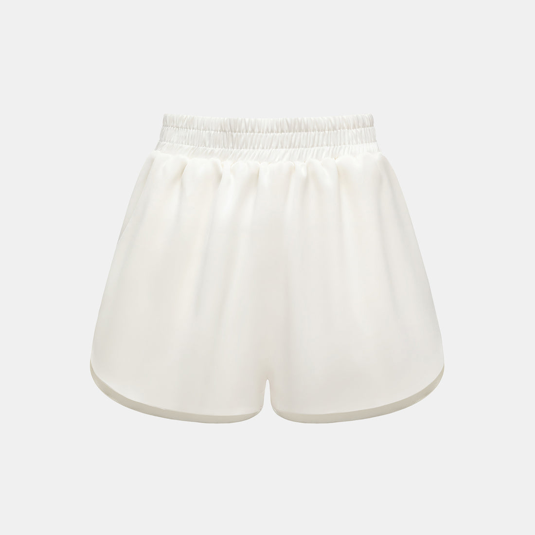 "Easy-go Chic" Heavy Acetate Casual Shorts - Simple White