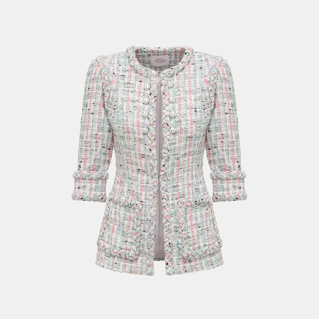 "Arcade of CherJoy Atelier." French summer light tweed high-end custom three-dimensional tailoring jacket