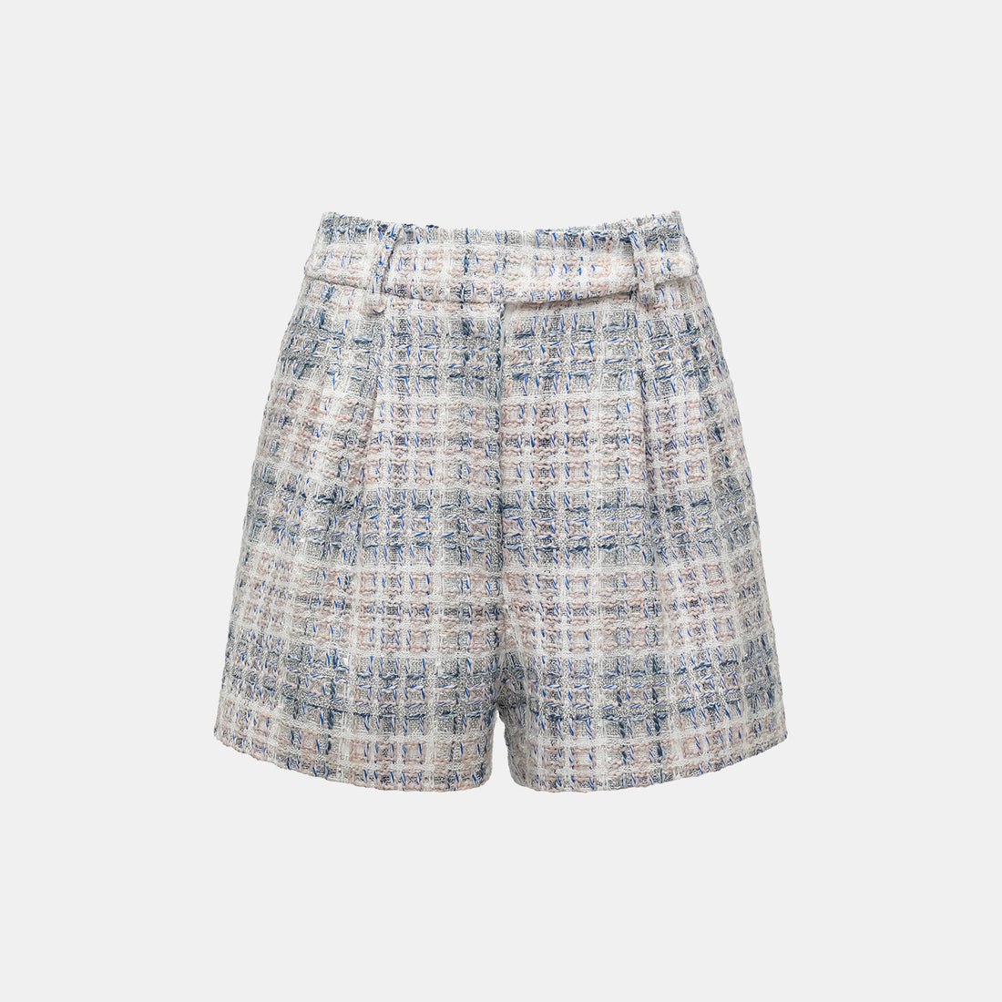 "Westminster Weekdays" Light Tweed Shorts—Blueberry Biscuit