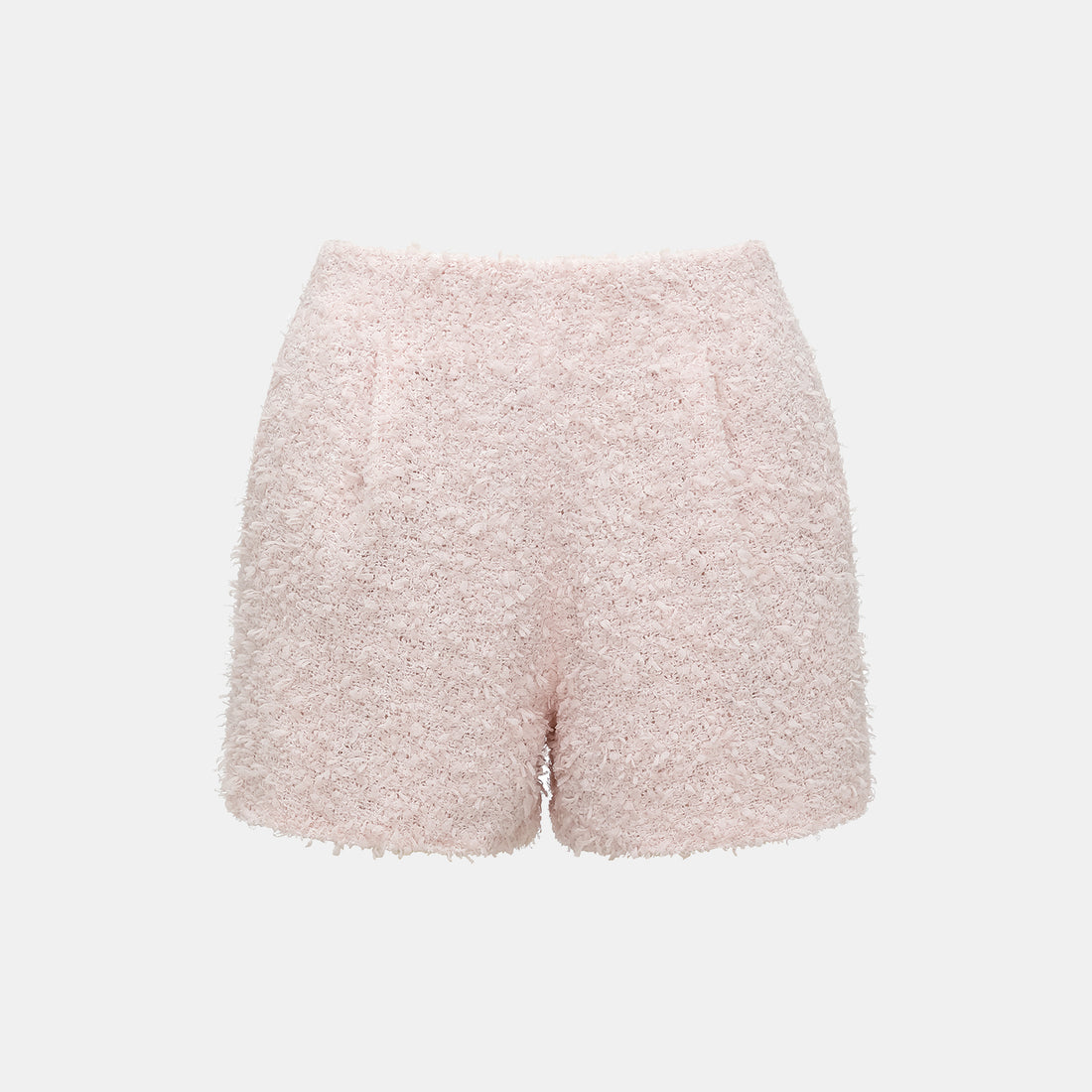 "Breeze boucle" Italian textured light tweed shorts—When Petals Fall