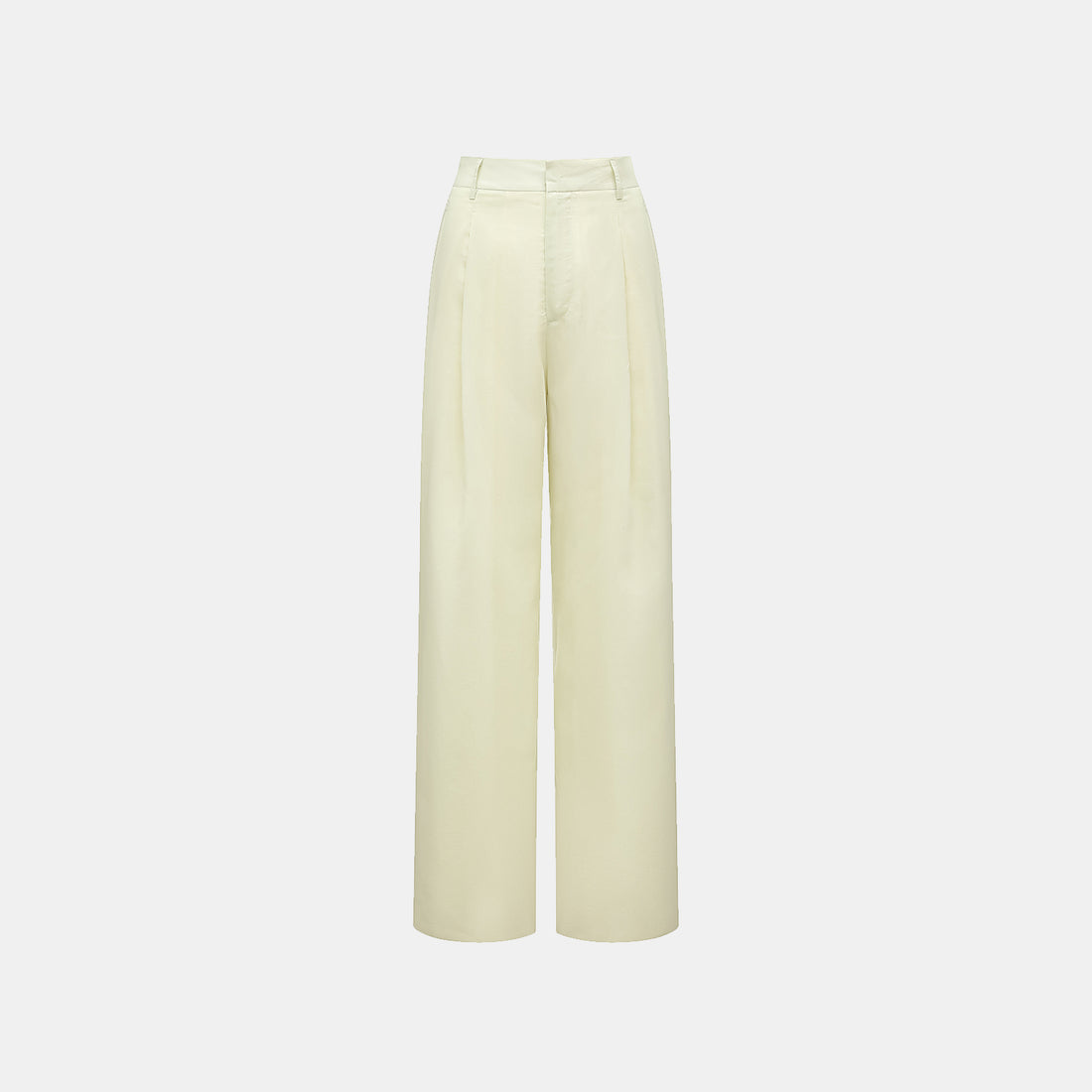 "Intellectual Moment" Tencel Satin Chiffon 3D Tailored Trousers - Goose Yellow