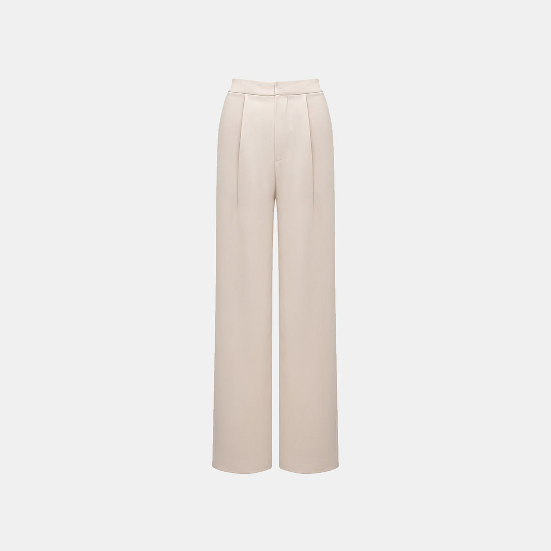 "Easy-go Chic" Textured Acetate 3D Tailored Wide Pants—Beige