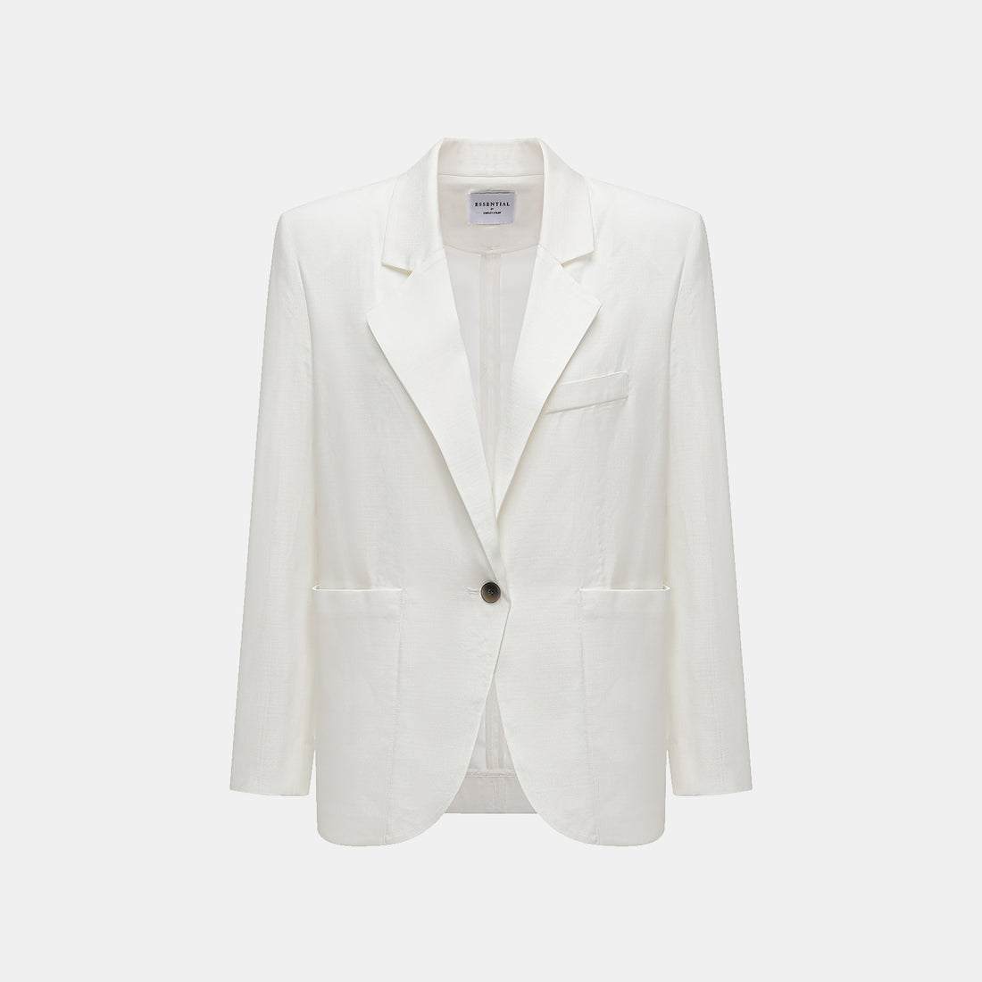 "Speak Sleek" Luxurious Lightweight Hemp Texture Acetate Oversized Suit Jacket—Ivory