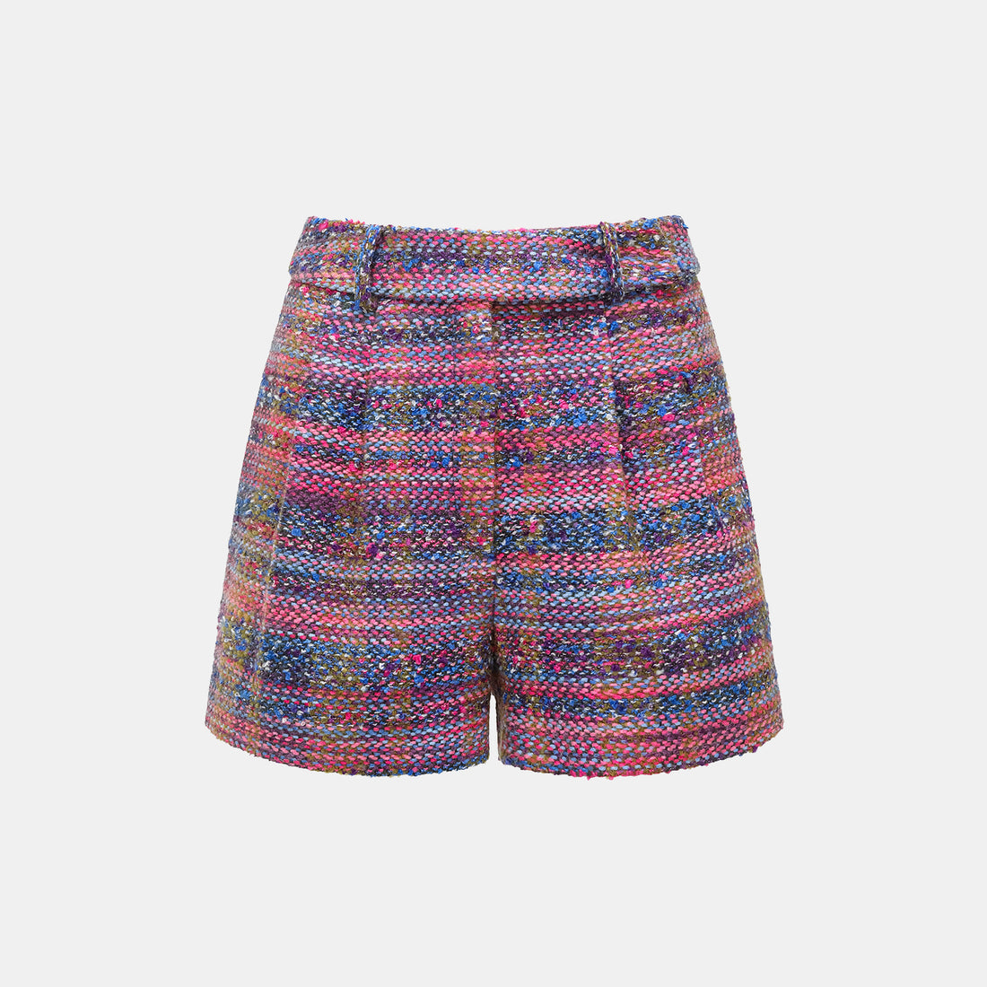 “Chelsea teatime.” Tweed shorts—Berry Happy