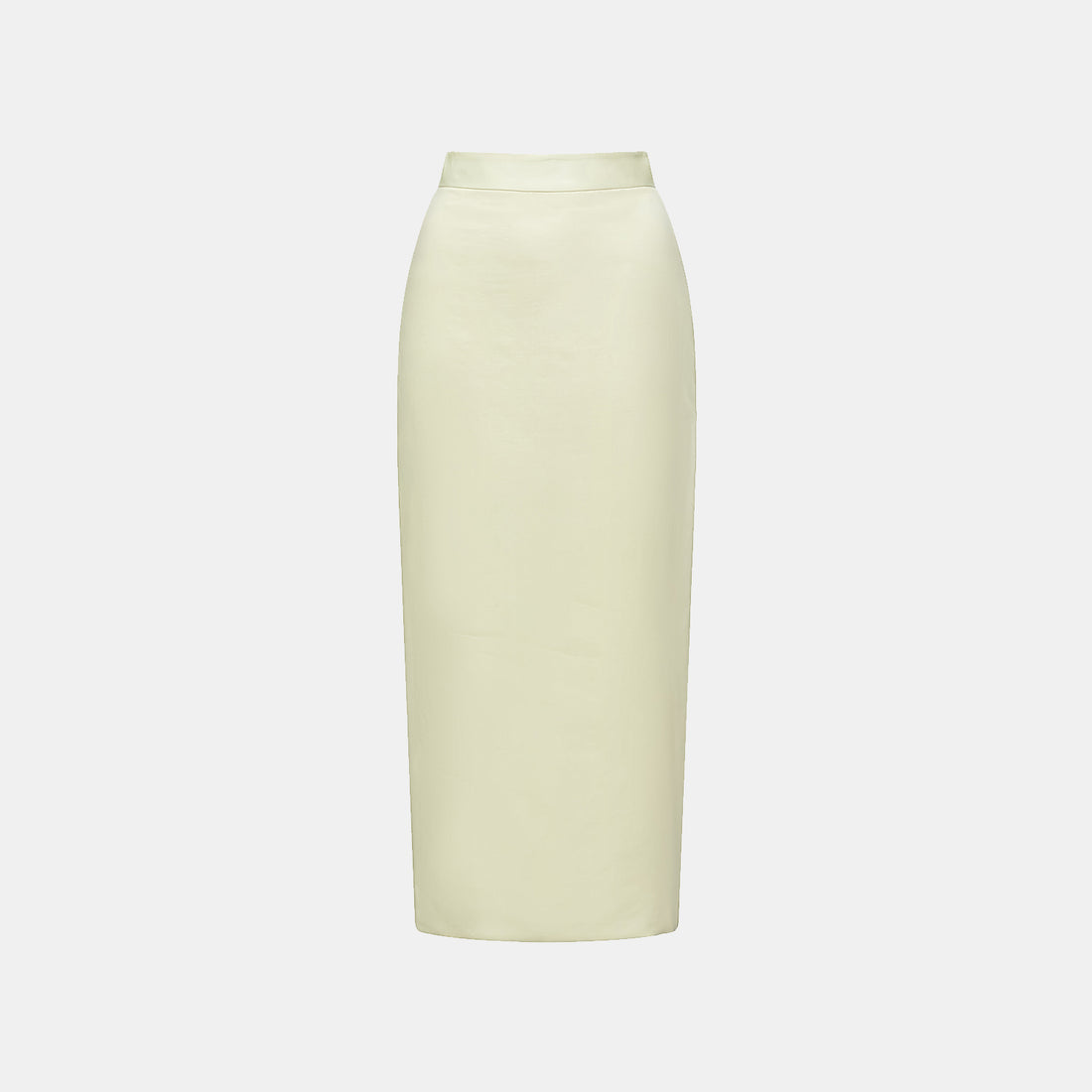 "Intellectual Moment" Tencel Satin Chiffon Pencil Skirt - Goose Yellow