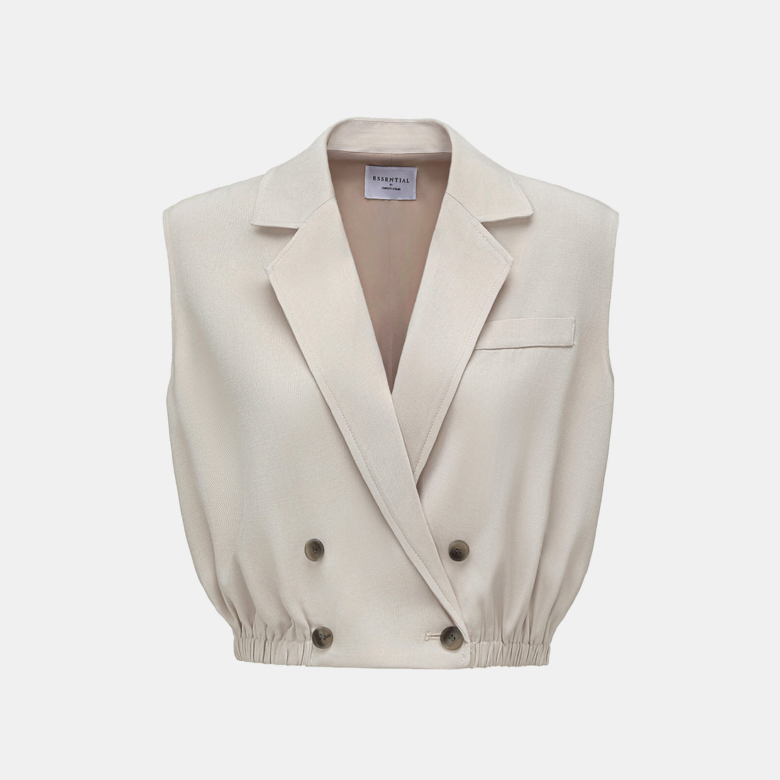 "Weekend at Monaco." Special bamboo texture acetate vest—Beige