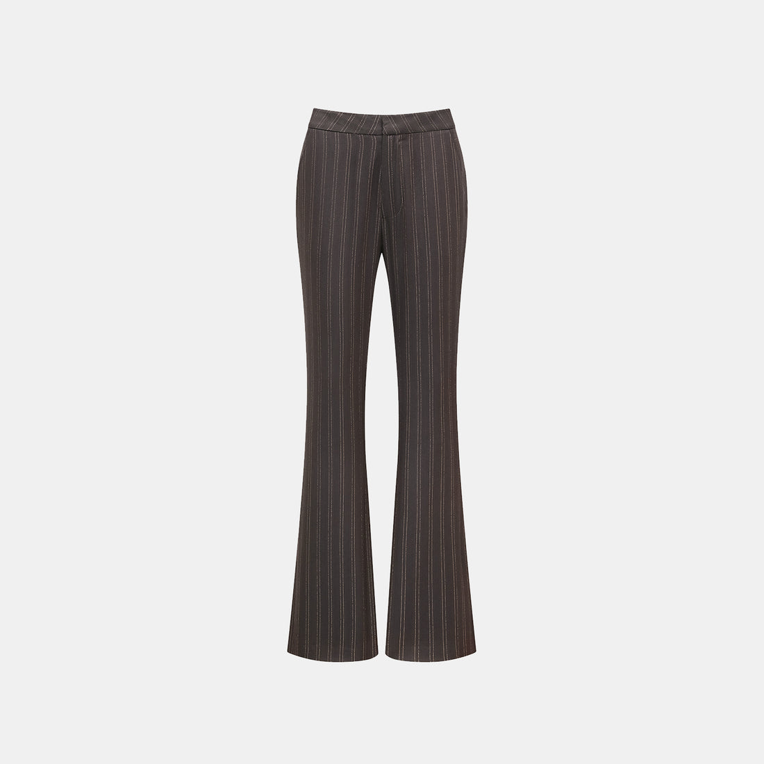 "Speak Sleek." Italian gold weaving straight flared pants—Ink