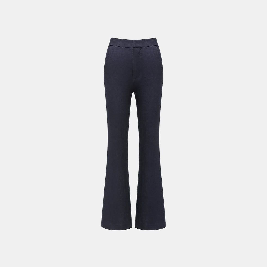 "Weekend at Monaco." Special bamboo texture acetate casual flared pants—Ink