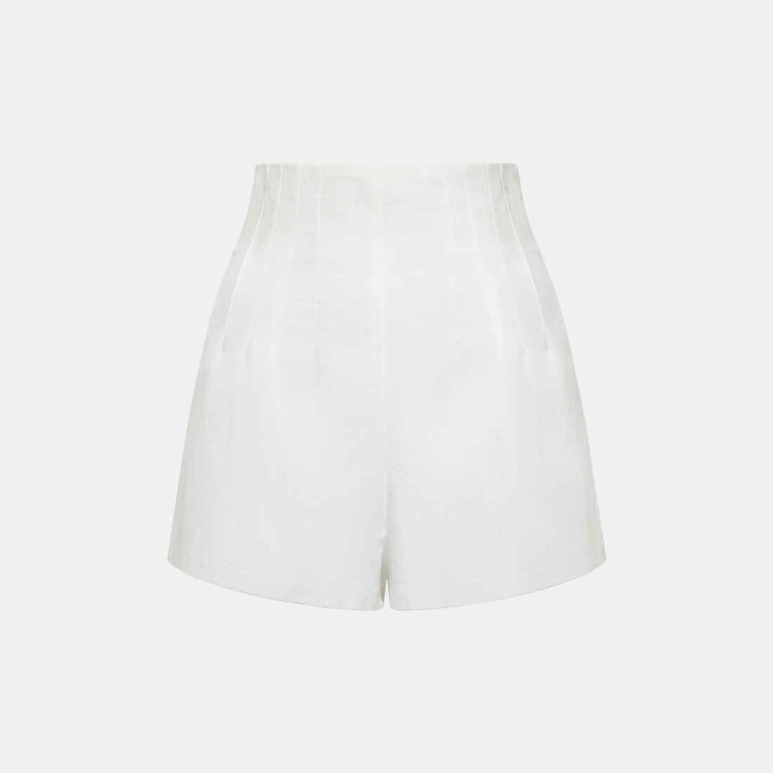 "Easy go Chic" Waffle Shoulder Pad Shirt/Shorts Set - White