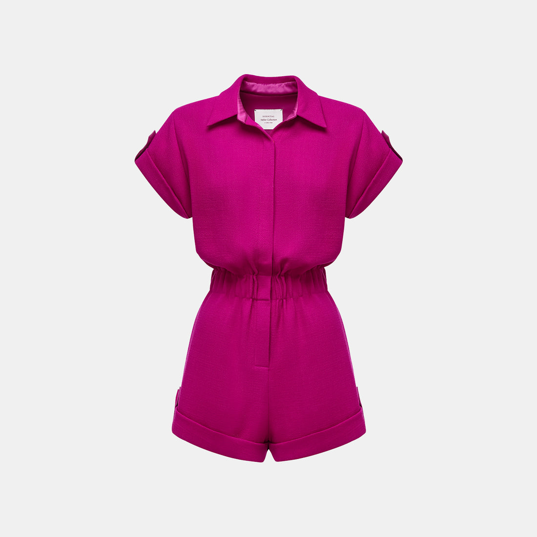 "The Top" British top double-faced crepe jumpsuit - Fuchsia