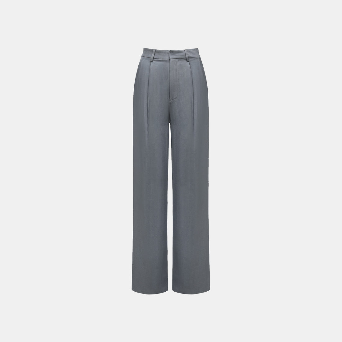 "Speak Sleek" Luxury Lightweight Linen Textured Acetate Three-Dimensional Tailored Wide Pants—Cloud