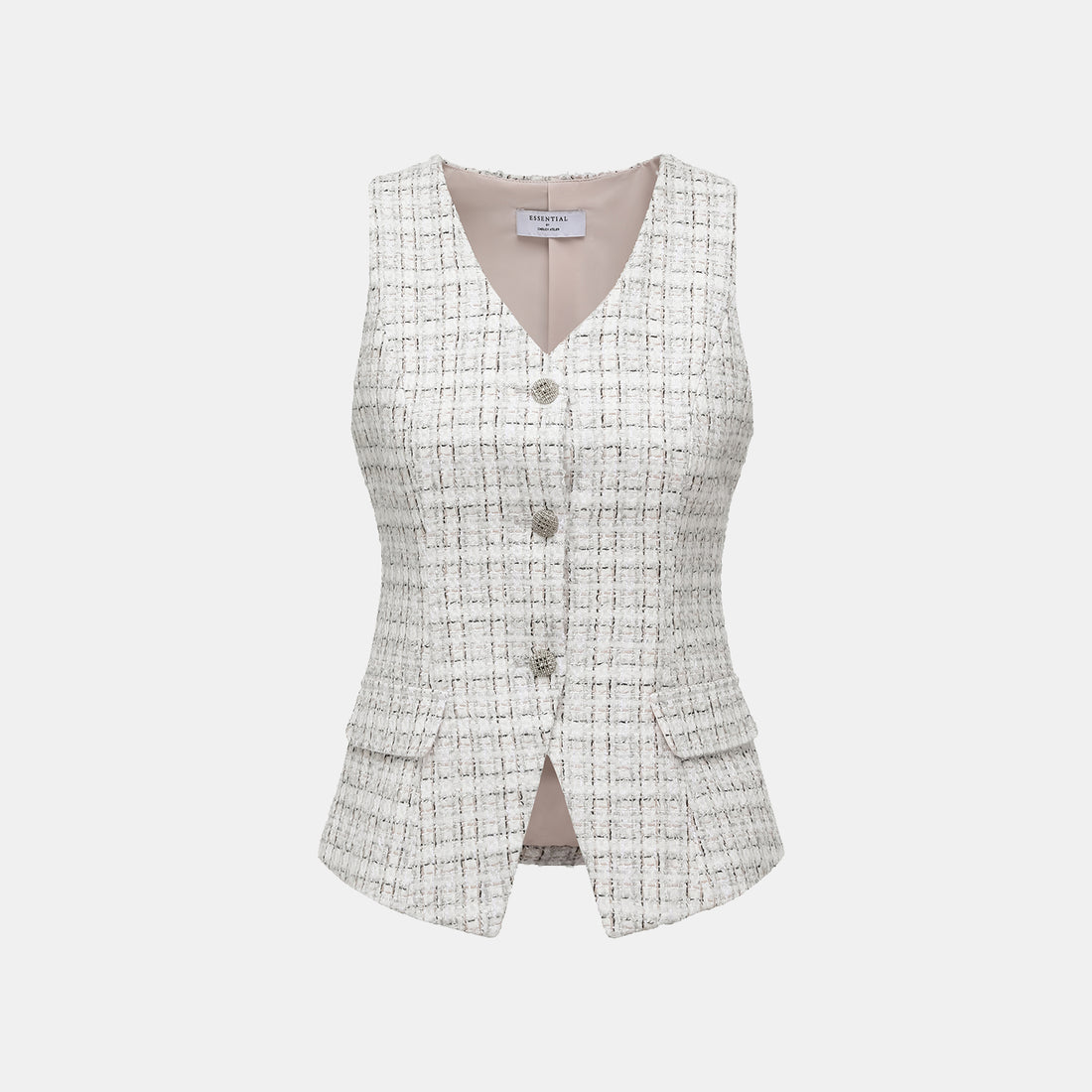 "Chelsea Citywalk." 3D-cut tweed vest - Blanc