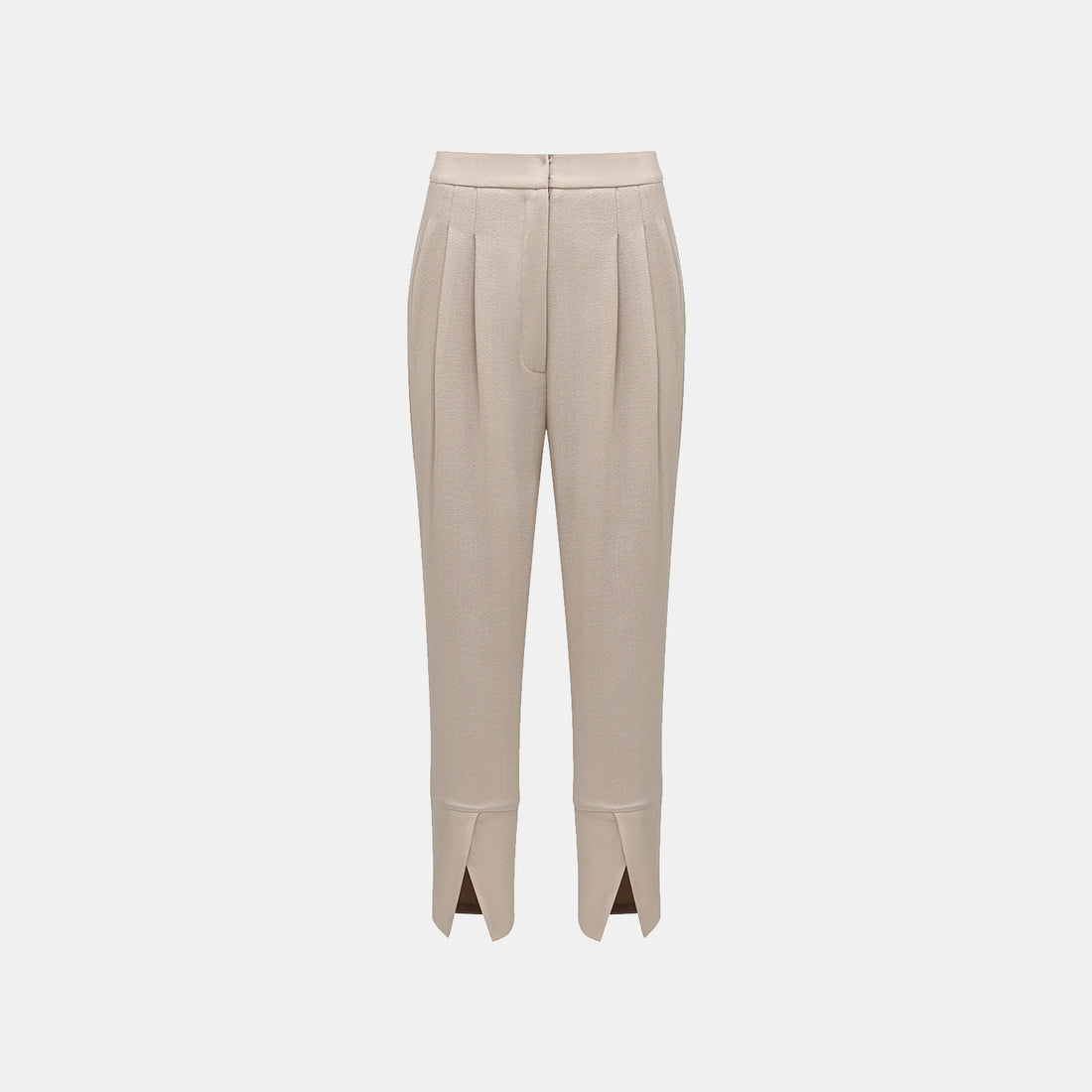 "The Top" British top crepe cropped trousers—Mink