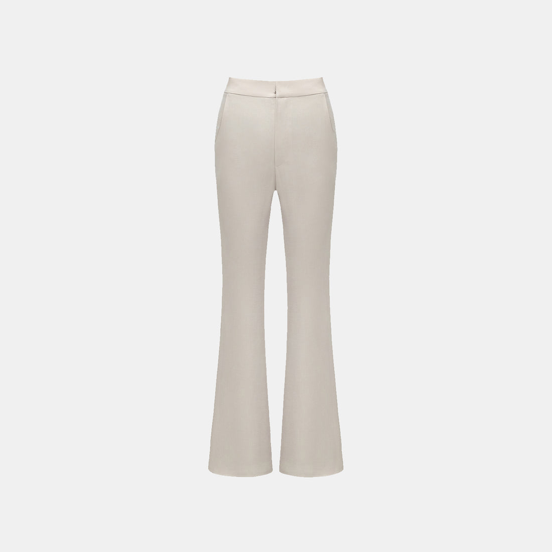"Weekend at Monaco." Special bamboo texture acetate casual flared pants - Beige