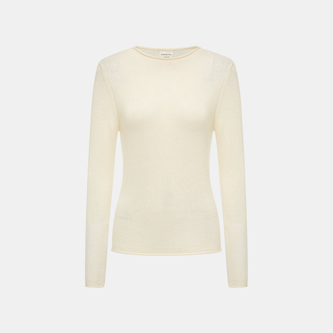 "Winter Diary" Silk Cashmere Basic Top - White