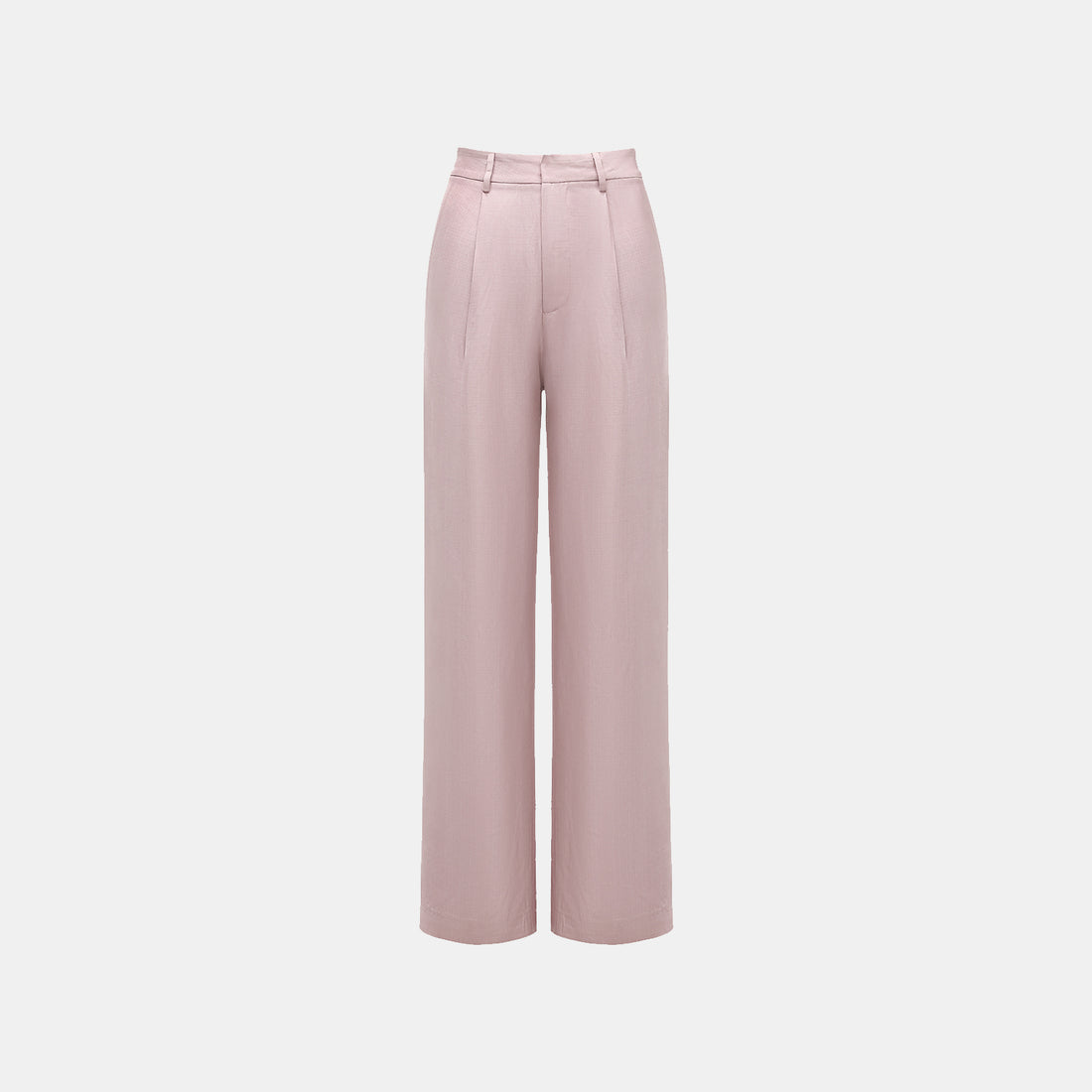 "Speak Sleek" 奢華輕薄麻感肌理醋酸立體剪裁寬褲—Pink