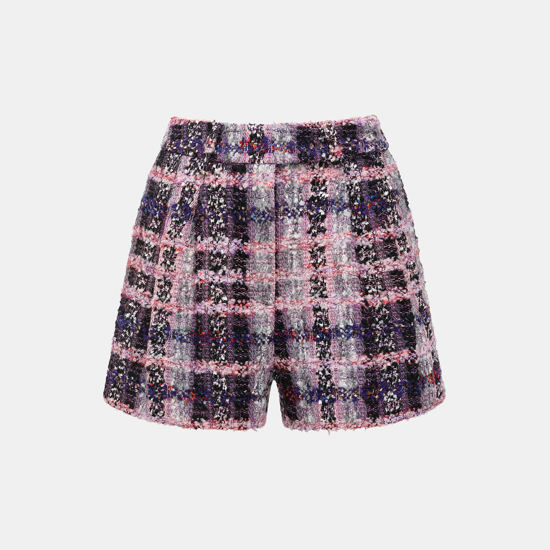 "Brunch at Ritz." Wool Tweed Shorts—Cosmic Macaron