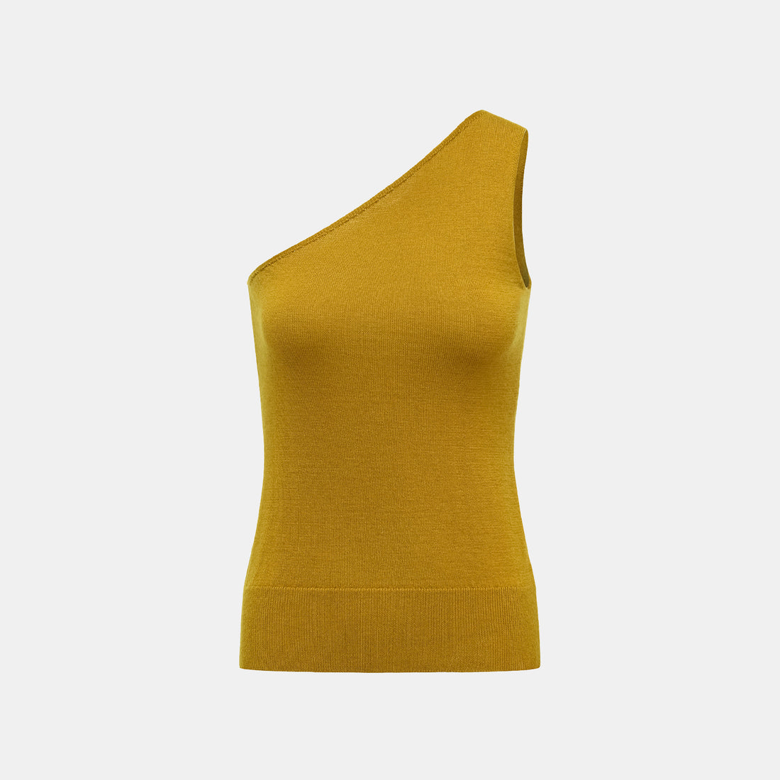 "Autumn Diary" 100% Cashmere Off-shoulder Top—Mustard