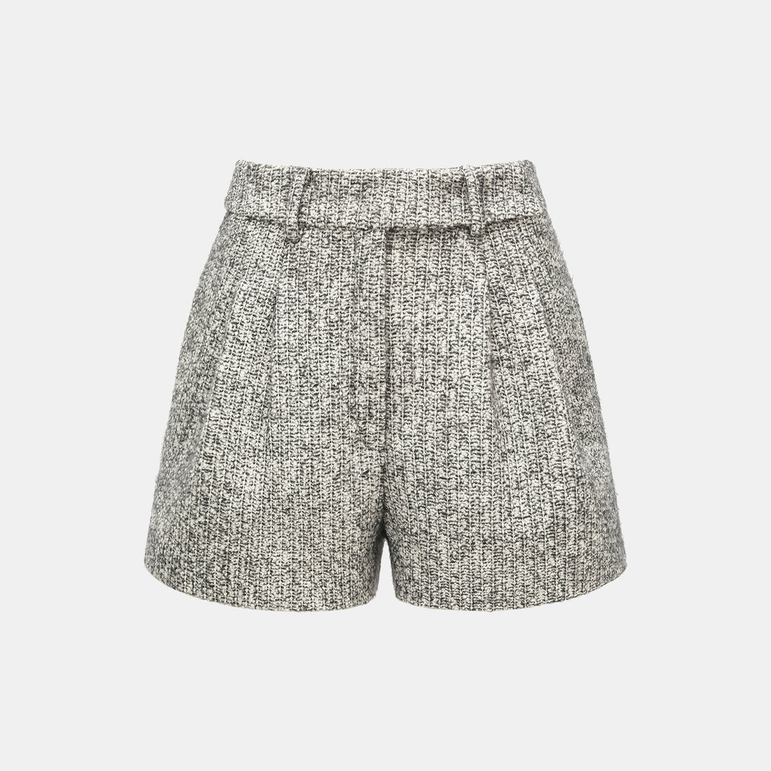 "Chelsea Citywalk." Tweed Shorts—Ashen Radiance