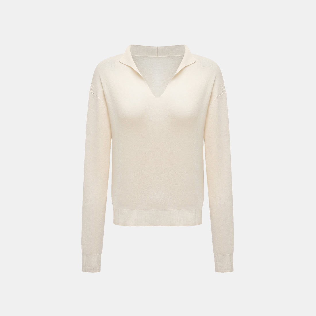 "Spring diary." Silk Cashmere V-neck top—Ivory